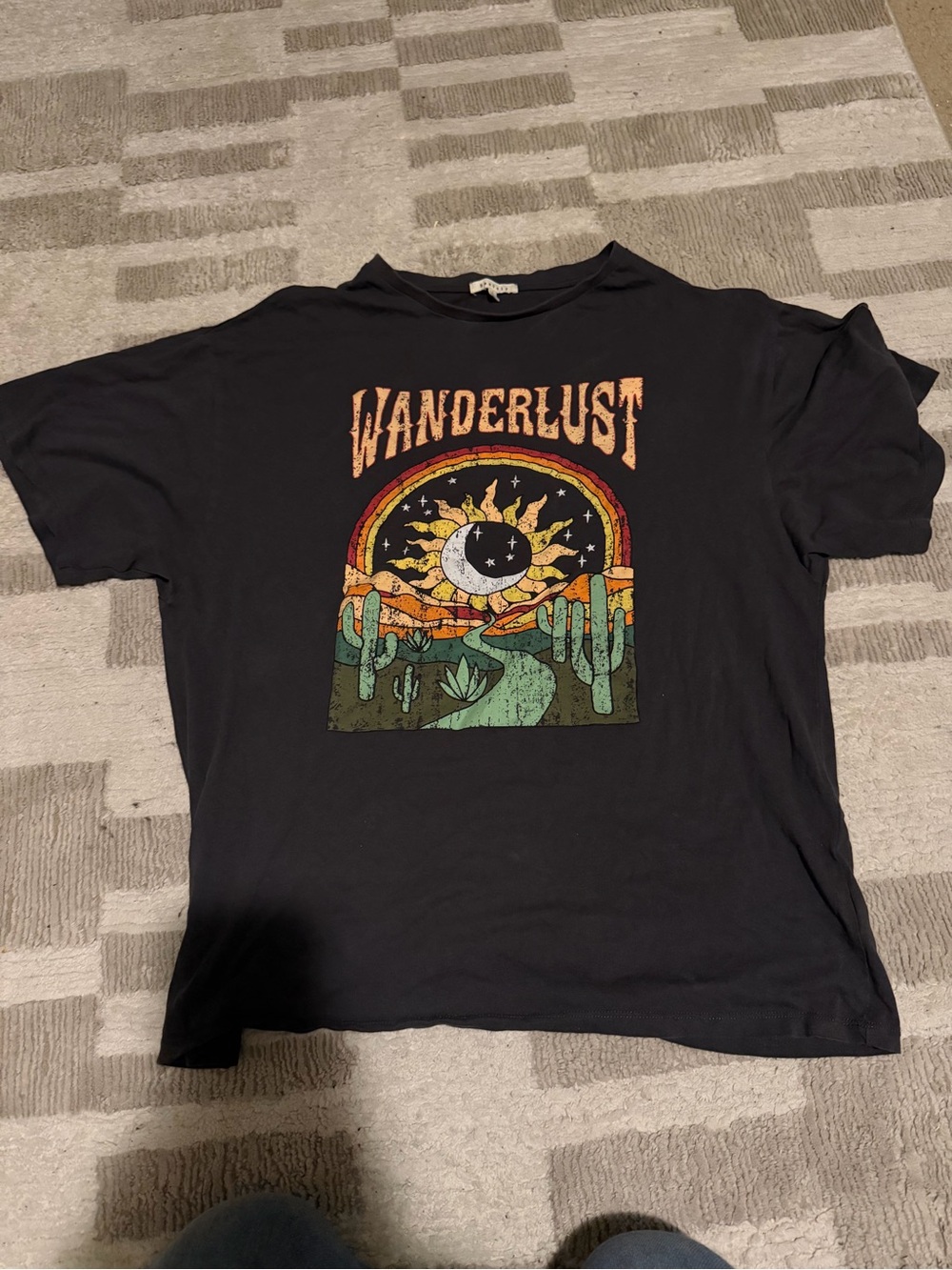 Wanderlust Graphic Tee - Black Desert Print